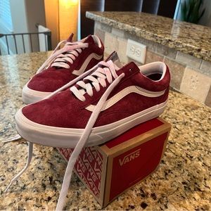 Women’s Red Suede Vans Size 9